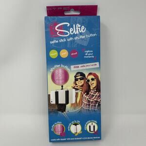HYPE Selfie Stick w/ Shutter Button Pink Mount Point Shoot Extends Up to 3Ft NEW